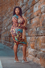 Load image into Gallery viewer, Plus Size - Double Trouble Collection - Miss Tee Rainbow - Midi Dress
