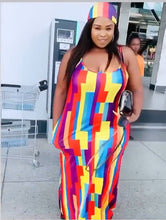 Load image into Gallery viewer, Plus Size Maxi - Sleeveless Rainbow Maxi Dress
