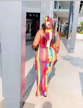 Load image into Gallery viewer, Plus Size Maxi - Sleeveless Rainbow Maxi Dress

