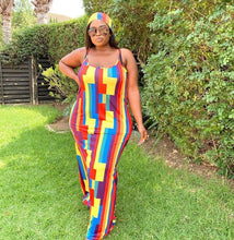 Load image into Gallery viewer, Plus Size Maxi - Sleeveless Rainbow Maxi Dress
