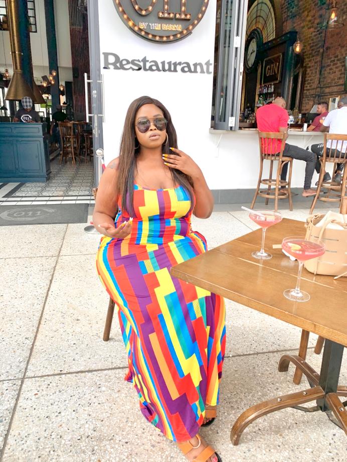 Plus Size Maxi - Sleeveless Rainbow Maxi Dress