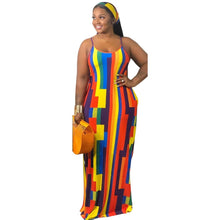Load image into Gallery viewer, Plus Size Maxi - Sleeveless Rainbow Maxi Dress
