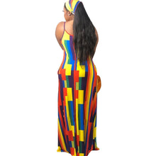 Load image into Gallery viewer, Plus Size Maxi - Sleeveless Rainbow Maxi Dress
