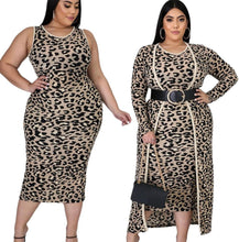 Load image into Gallery viewer, Plus Size Two Piece - Luxurious Linda Leopard Line 2pc Set
